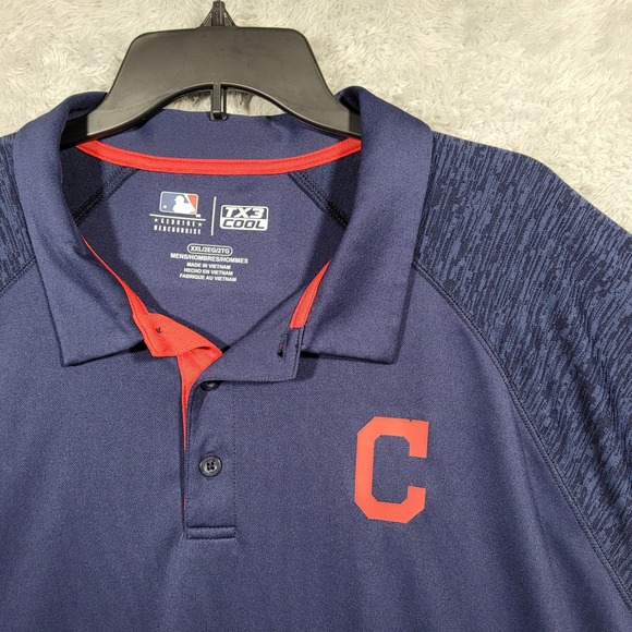 MLB Cleveland Guardians TX3 Cool Polo Shirt Mens XXL Baseball Apparel - Picture 2 of 9